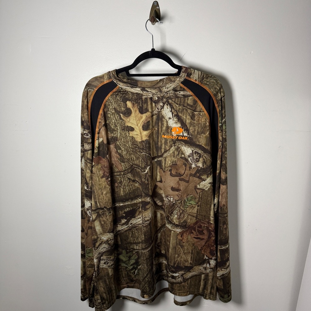 Mossy Oak Break-Up Infinity Camo Long Sleeve Performance Shirt XXL Brown Orange